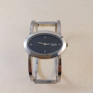 D&G Black and Silver Oval Timepiece